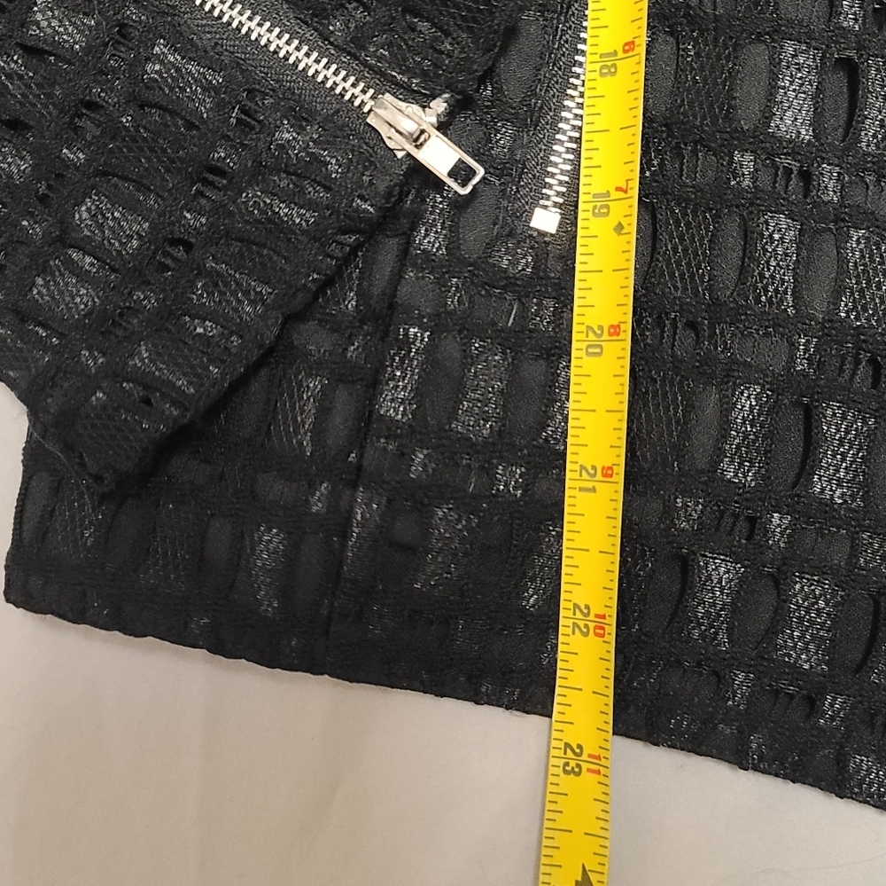 Keren Hart black lace zip front, wrist zipper detail jacket size large - Picture 7 of 9